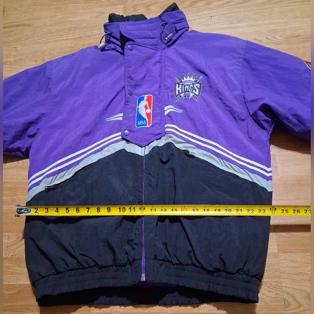 Vintage Logo Athletic Purple NBA  Puffer Jacket Sz. L Made In Macau - Picture 4 of 9
